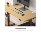 Oikiture 140cm Electric Standing Desk Single Motor Black Frame OAK Desktop