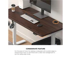 Oikiture 150CM Electric Standing Desk Single Motor Height Adjustable Sit Stand Table Top Walnut
