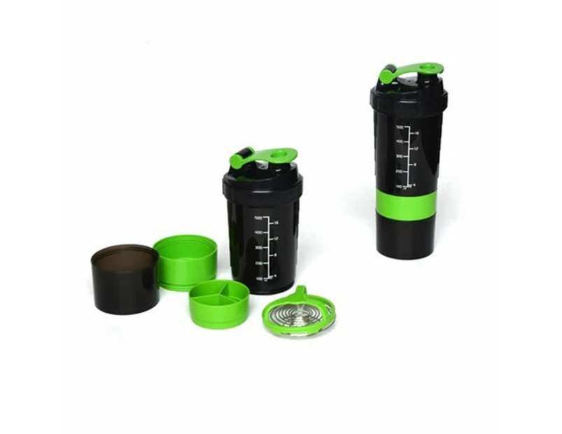 2x Protein Gym Shaker Premium 3-In-1 Smart Style Blender Mixer Cup