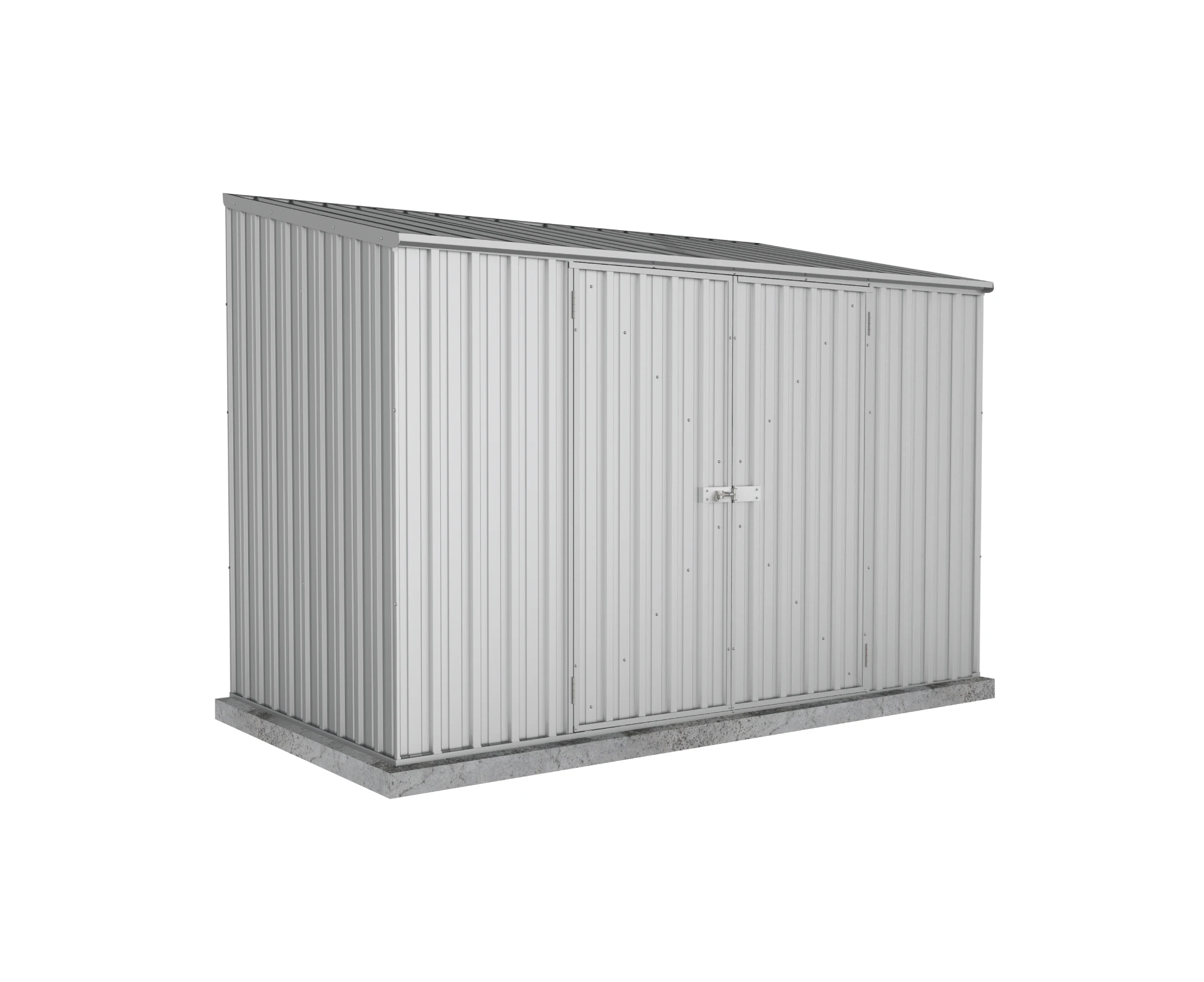 Absco Sheds 3.00mW x 1.52mD x 2.08mH Zincalume Economy Garden Shed - Double Door