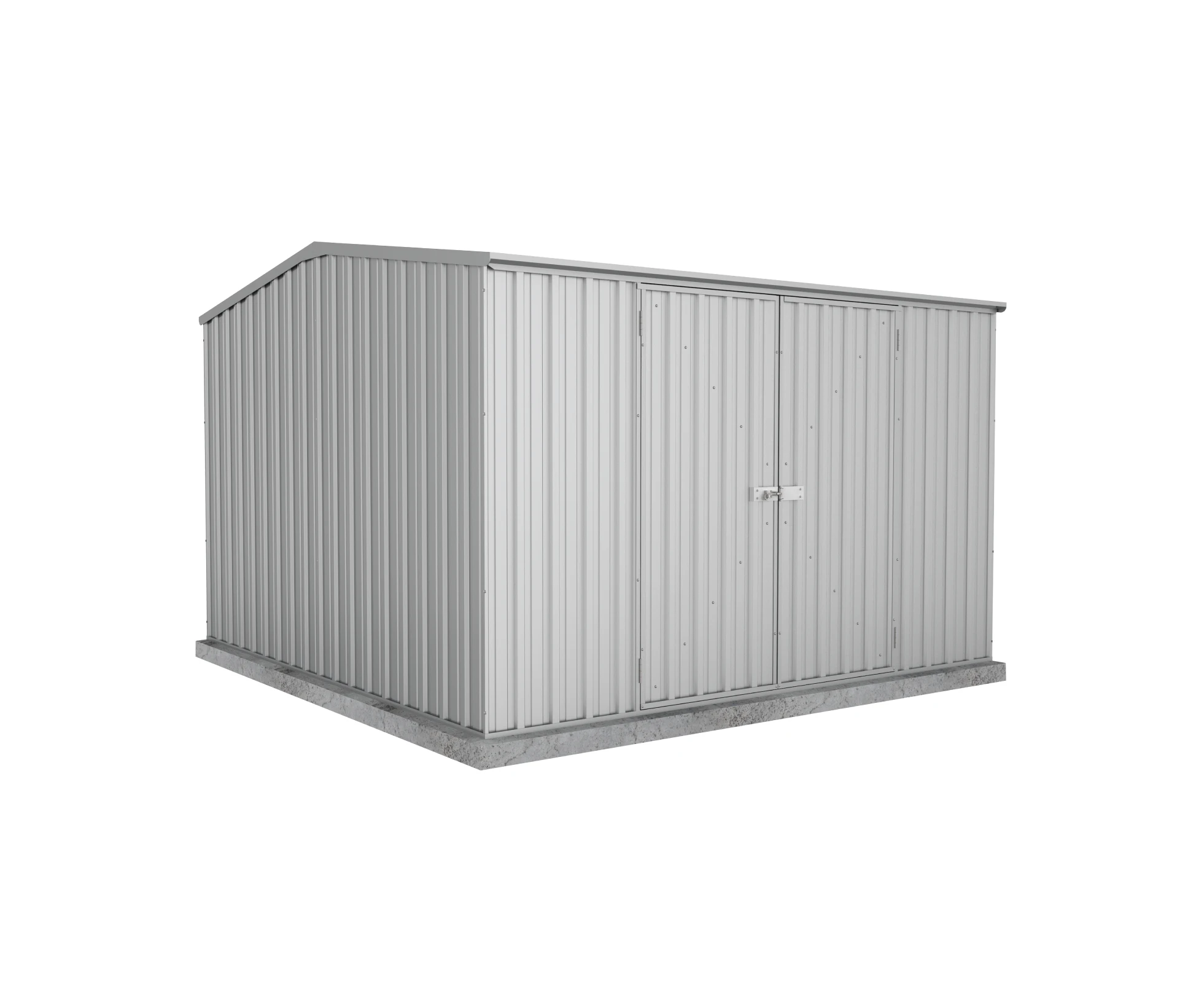 Absco Sheds 3.00mW x 3.00mD x 2.06mH Zincalume Economy Garden Shed - Double Door