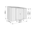 Absco Sheds 3.00mW x 1.52mD x 2.08mH Zincalume Economy Garden Shed - Double Door