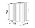 Absco Sheds 1.52mW x 0.78mD x 1.95mH Zincalume Economy Garden Shed - Single Door