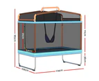 Everfit 6FT Trampoline for Kids w/ Enclosure Safety Net Swing Rectangle Orange