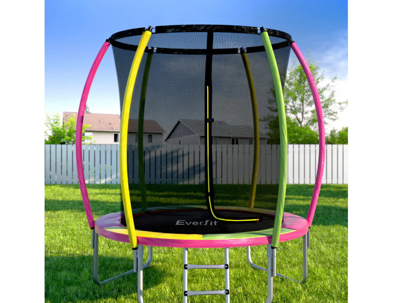 Everfit 6FT Trampoline for Kids w/ Ladder Enclosure Safety Net Rebounder Colors