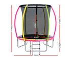 Everfit 6FT Trampoline for Kids w/ Ladder Enclosure Safety Net Rebounder Colors