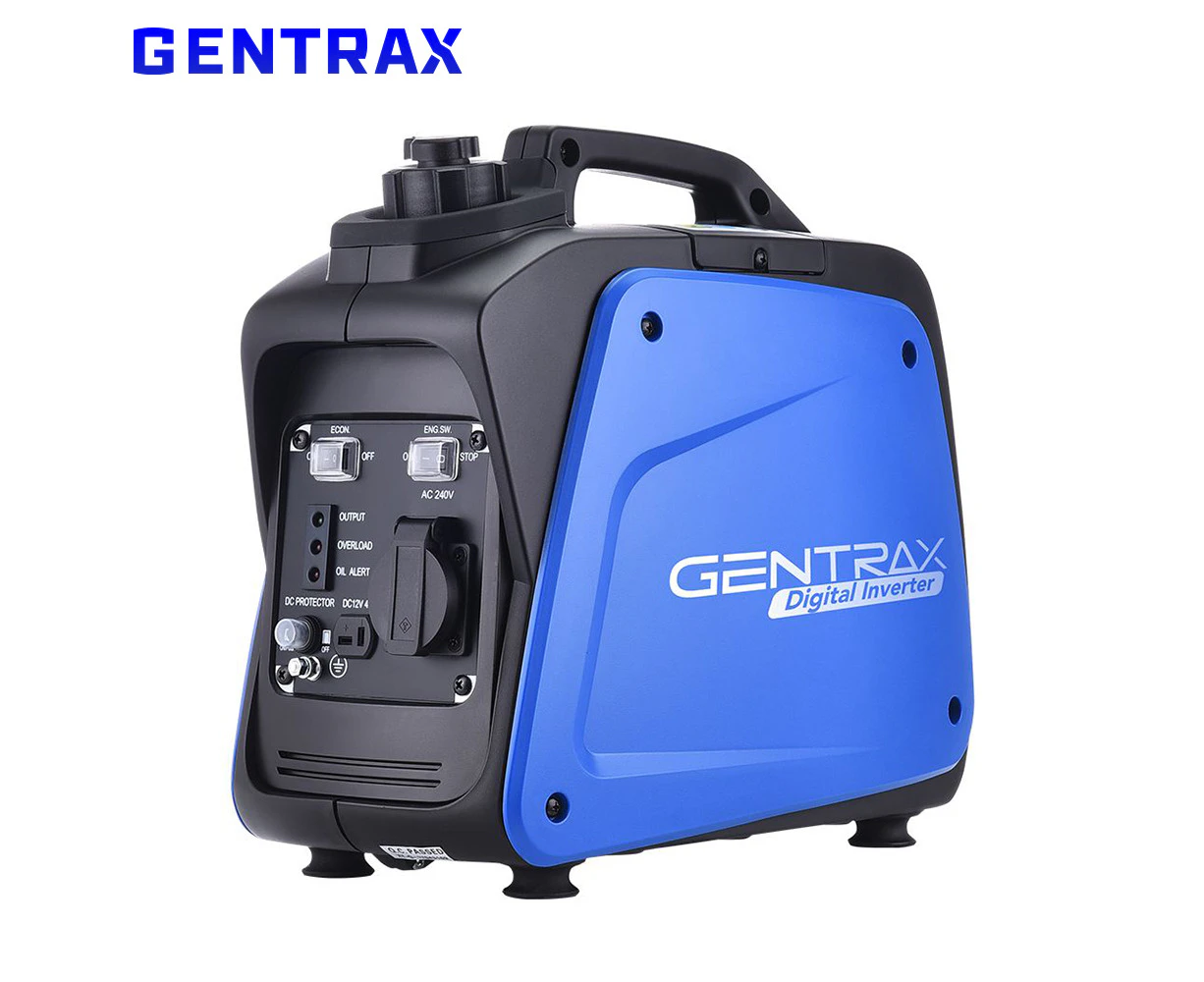 GENTRAX GT800 Inverter Generator 800W Max 700W Rated 100% Pure Sine Portable Handle Lightweight Compact Camping RV AC 240V Outlets EURO 5 Super Quiet