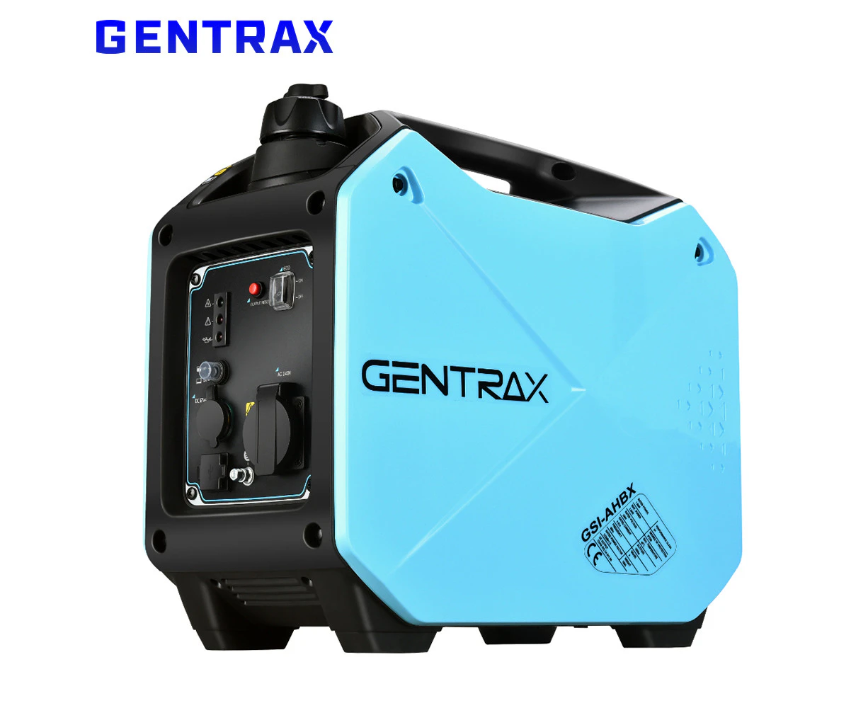 GENTRAX GT2000 PRO Inverter Generator 2000W Max 1600W Rated Pure Sine Portable Camping RV 2x USB Lightweight Compact 3.0L Fuel Tank Super Quiet