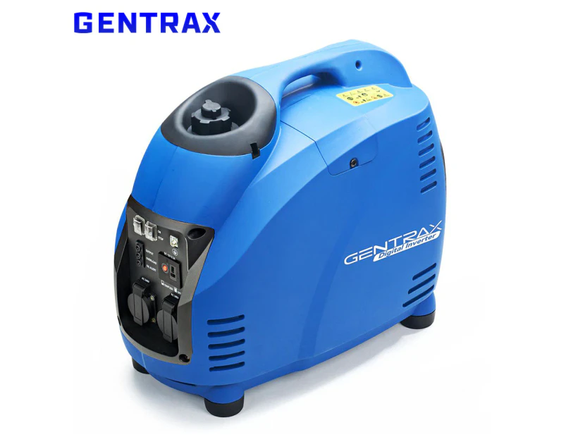 GENTRAX 2.5KW Max 2.2KW Rated Inverter Generator 2 x 240V Outlets Pure Sine Portable Petrol Camping