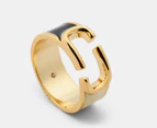 Marc Jacobs Enamel Metal Ring - Black Multi/Gold