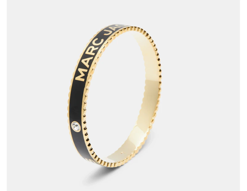 Marc Jacobs The Medallion Large Bangle - Black/Gold