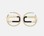 Marc Jacobs Large Enamel Hoop Earrings - Black Multi/Gold