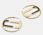 Marc Jacobs Large Enamel Hoop Earrings - Black Multi/Gold