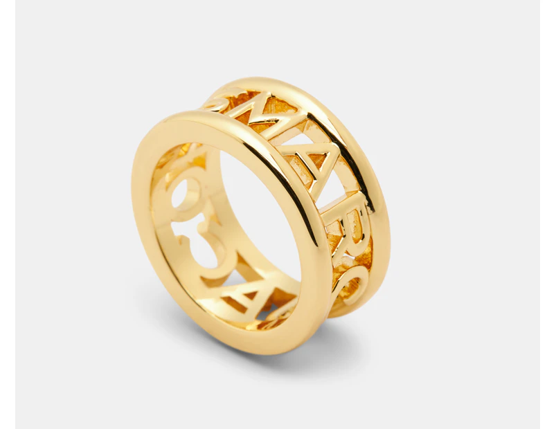 Marc Jacobs Logo Metal Ring - Gold
