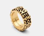 Marc Jacobs The Monogram Engraved Ring - Aged Gold