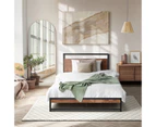 Oikiture Bed Frame King Single Size Metal Frame Wood