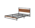 Oikiture Bed Frame Queen Size Metal Frame Wood