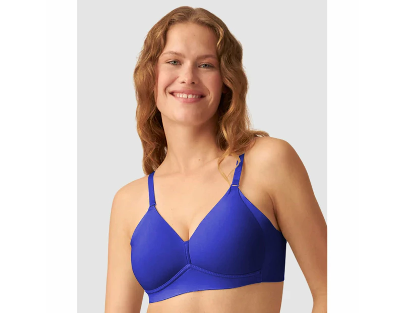Naturana Side Smoothing Soft Cup Wireless Padded Bra in Indigo Blue