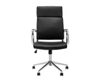 Clinton Office Chair Mobile Task Chair High Back with arms Black PU leather