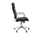 Clinton Office Chair Mobile Task Chair High Back with arms Black PU leather