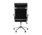 Clinton Office Chair Mobile Task Chair High Back with arms Black PU leather