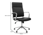 Clinton Office Chair Mobile Task Chair High Back with arms Black PU leather