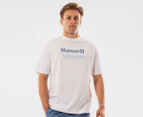 Russell Athletic Men's San Serif Tee / T-Shirt / Tshirt - White