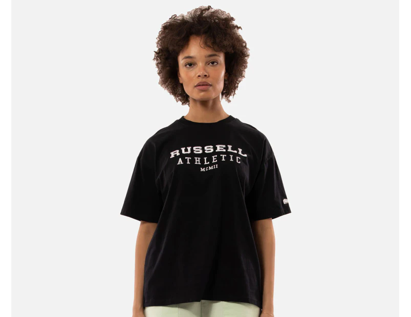 Russell Athletic Women's Elements Oversized Tee / T-Shirt / Tshirt - Black