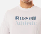 Russell Athletic Men's San Serif Tee / T-Shirt / Tshirt - White