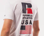 Russell Athletic Men's USA Tee / T-Shirt / Tshirt - White