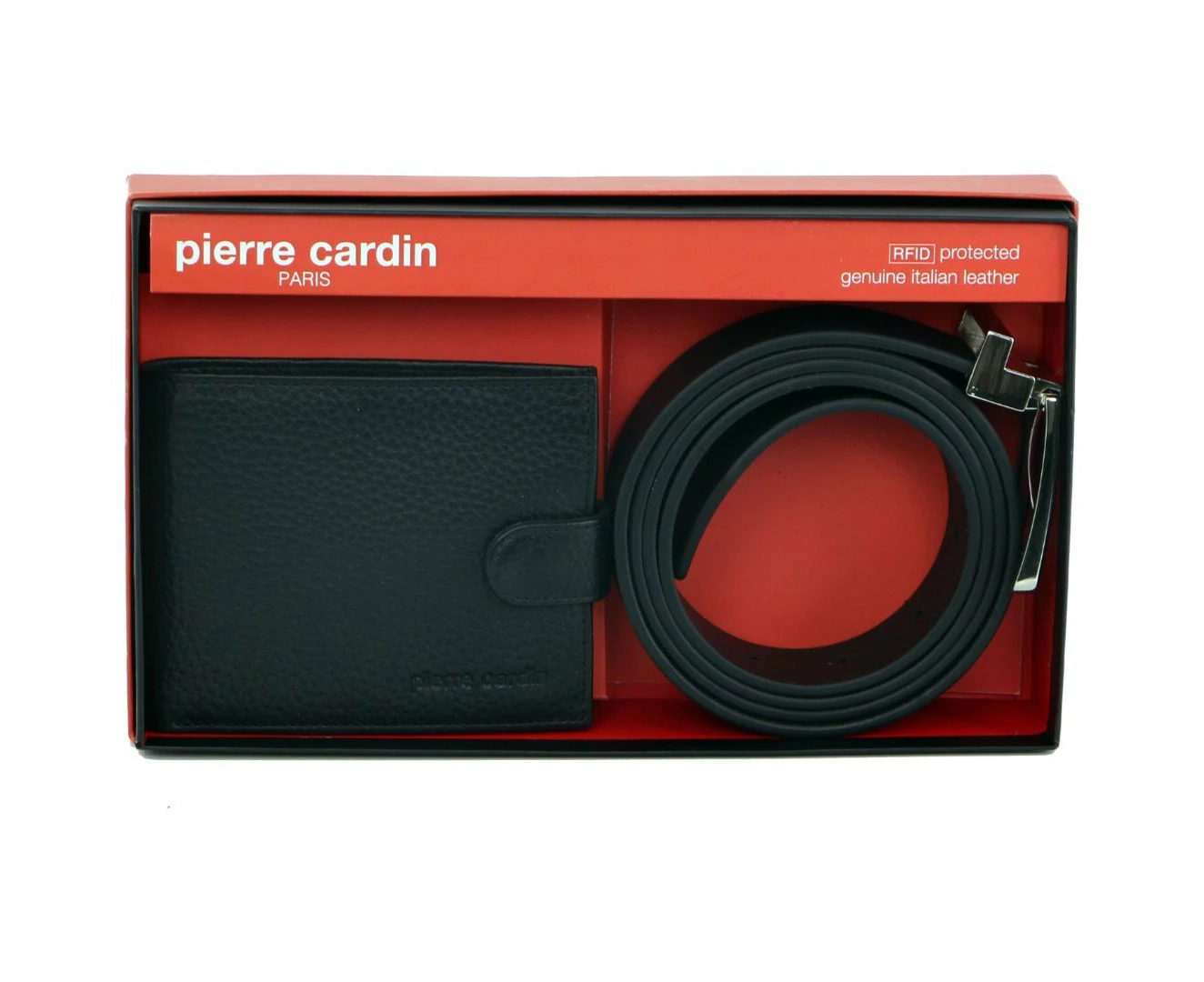 Pierre Cardin Mens RFID Wallet & Belt Gift Set - Black