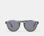 Calvin Klein Men's CK20701S Sunglasses - Smoke/Green Horn/Silver/Grey