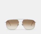 Lacoste Unisex L218SPC Sunglasses - Matte Palladium/Brownstone