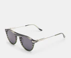 Calvin Klein Men's CK20701S Sunglasses - Smoke/Green Horn/Silver/Grey
