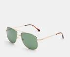 Lacoste Unisex L222S Tempered Glass Sunglasses - Gold/Green