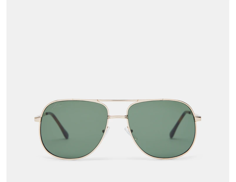 Lacoste Unisex L222S Tempered Glass Sunglasses - Gold/Green