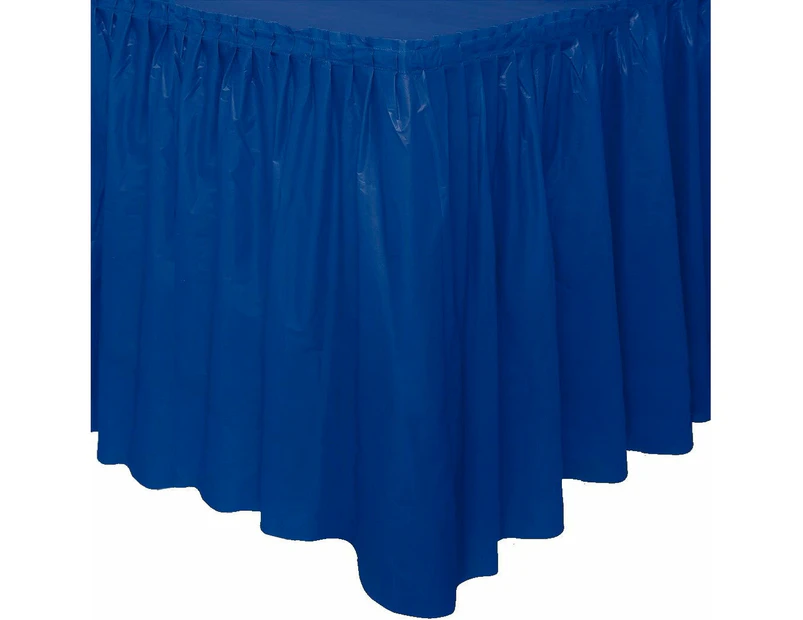 Royal Blue Plastic Table Skirt