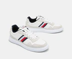 Tommy Hilfiger Men's Lightweight Leather Mix Cupsole Sneakers - White/Multi