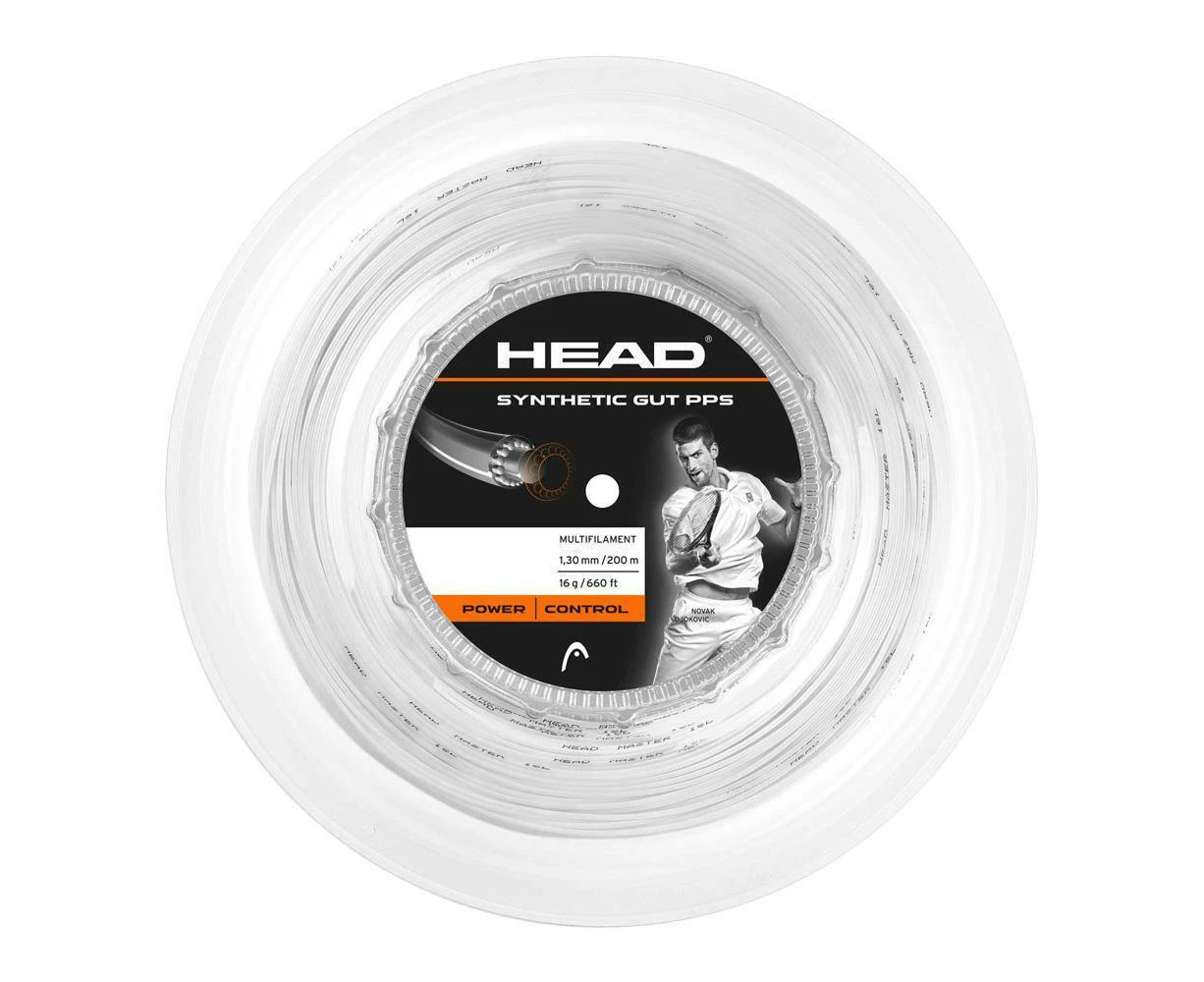 Head Synthetic Gut PPS 16g Tennis String Reel 200m 1.30mm Power Control - White