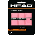 Pack of 3 HEAD XtremeSoft Overgrip Tennis Squash Over Grip Super Tacky Anti-Slip - Pink