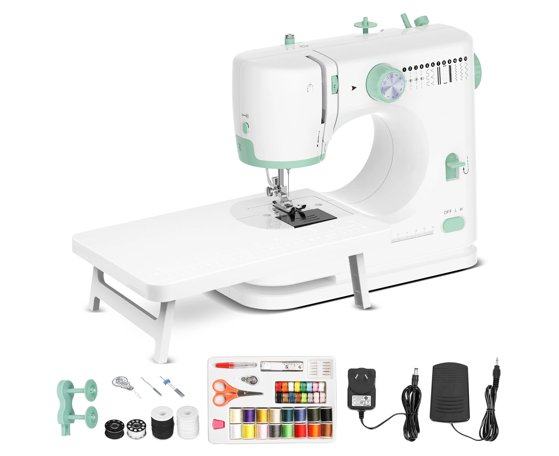 ADVWIN Mini Sewing Machine, Multi-Function Portable Electric Sewing Machine for Beginners with Extension Table