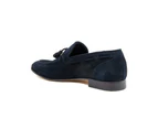 Suede Leather Loafers - Dark blue
