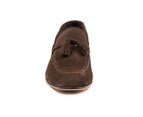 Suede Leather Loafers from Italy - Dark brown