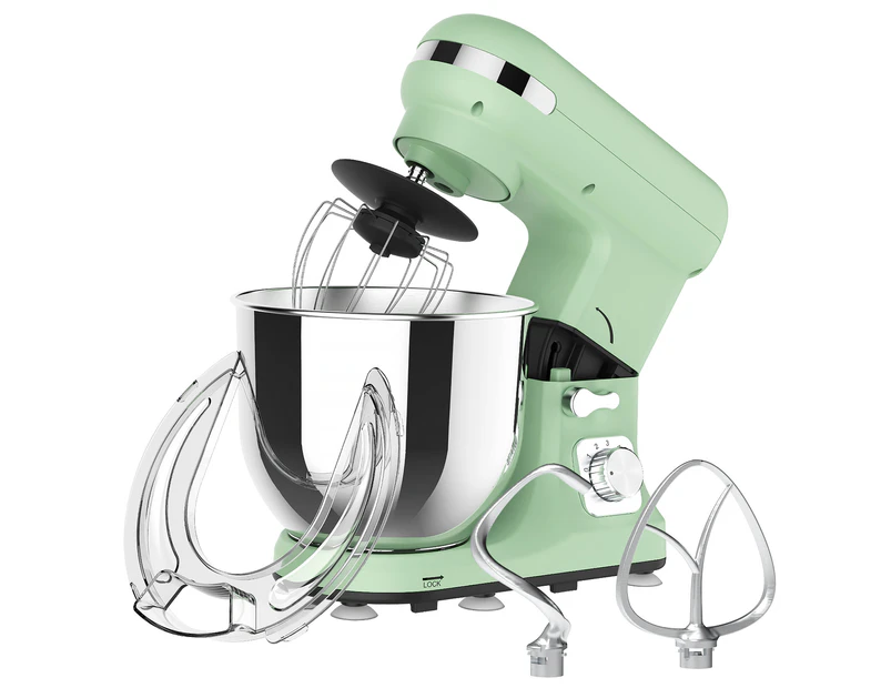YOPOWER 6.5L Stand Mixer, Green Electric Food Mixer, 6-Speed Kitchen Machine with Dough Hook, Whisk & Beater | 1400W Updated