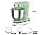 YOPOWER 6.5L Stand Mixer, Green Electric Food Mixer, 6-Speed Kitchen Machine with Dough Hook, Whisk & Beater | 1400W Updated