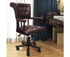 vidaXL Swivel Office Chair Brown