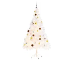 Artificial Pre-lit Christmas Tree with Baubles White 150 cm