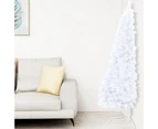 vidaXL Artificial Half Pre-lit Christmas Tree with Ball Set White 150 cm