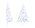 vidaXL Artificial Half Pre-lit Christmas Tree with Ball Set White 150 cm