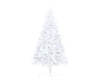 vidaXL Artificial Half Pre-lit Christmas Tree with Ball Set White 150 cm